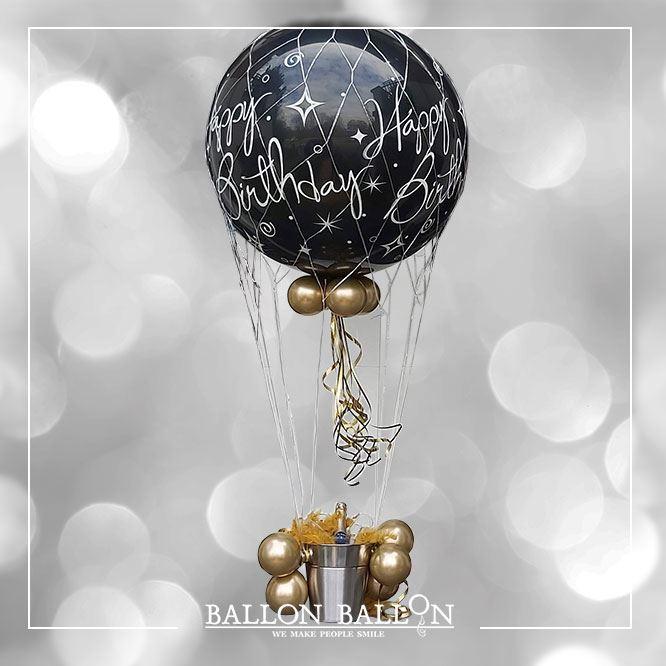 Montage Ballon (Montgolfière) Anniversaire Noir – BallonBallon