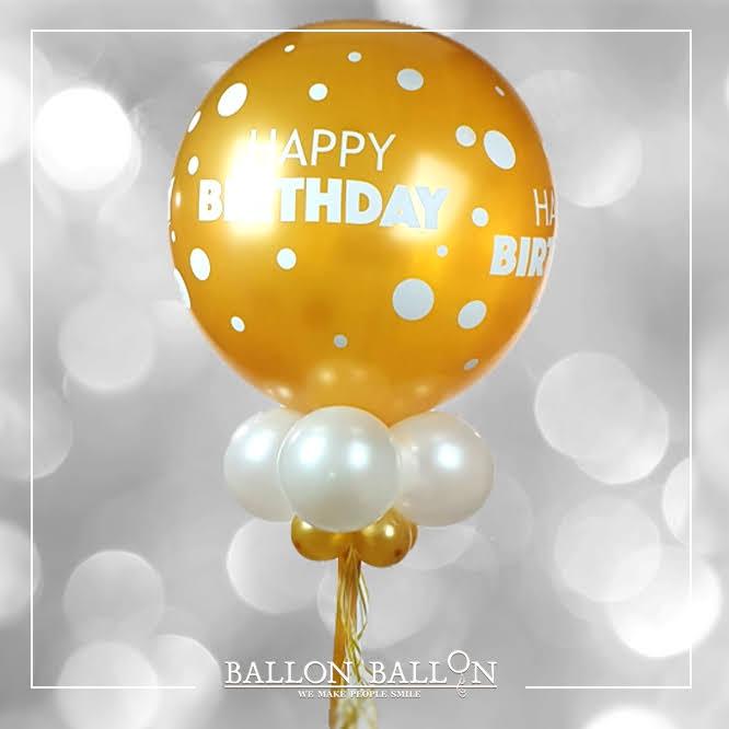 Bouquet de ballons Anniversaire noir et doré – BallonBallon Brussels