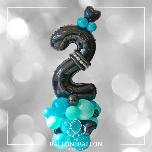 Luchtmontage 1 cijfer zilver