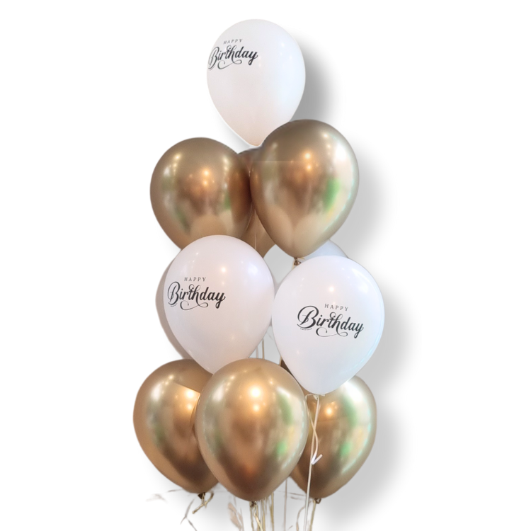 Bouquet Anniversaire blanc et doré