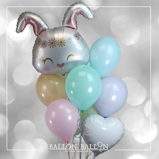 Pastelkleurig paashaasboeket