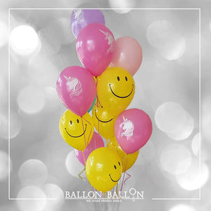 Bouquet de ballons Licorne Smiley