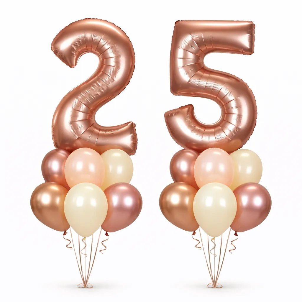 Boeket 2 cijfers Roze-goud (10)