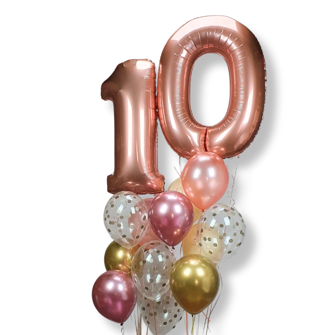 Boeket 2 cijfers Roze-goud (10)