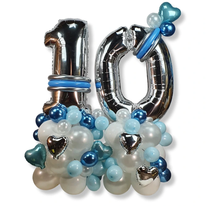 Boeket 2 cijfers Roze-goud (10)