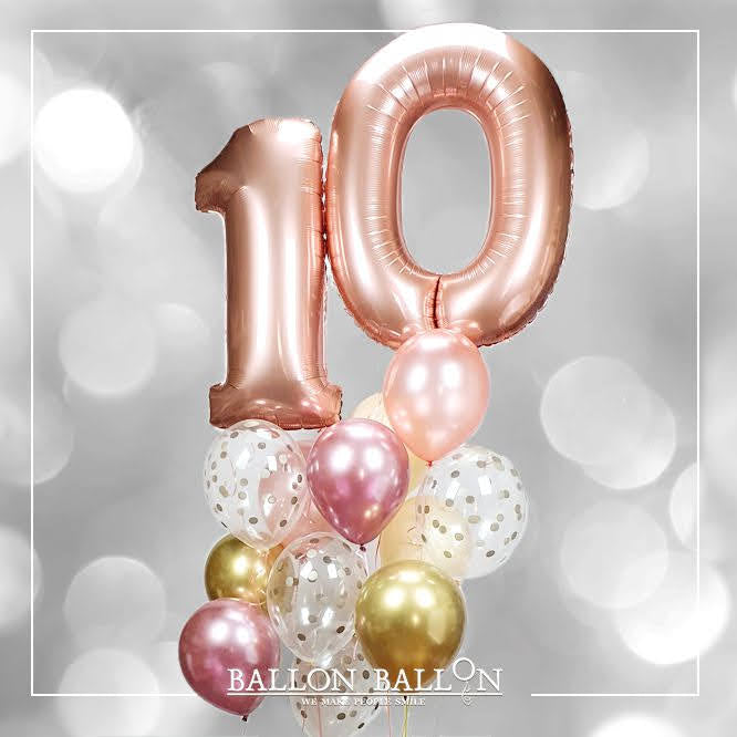 Bouquets deux chiffres Rose-doré (10)