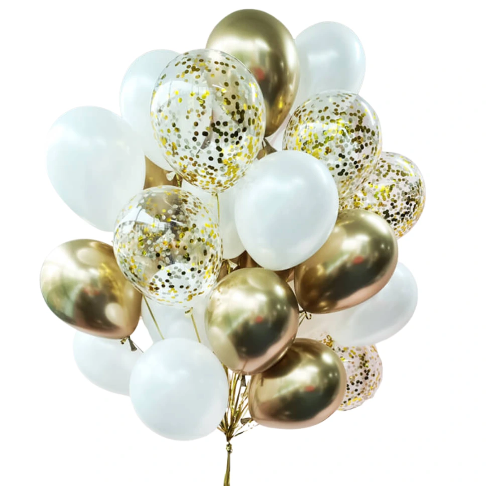 Boeket "De gouden parel" (12 ballonnen)