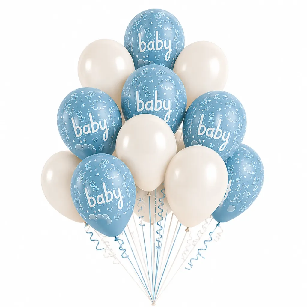 Bouquet 12 ballons Naissance Garçon