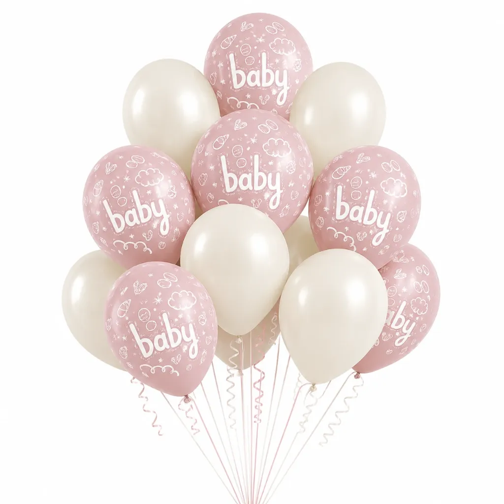 Boeket 12 ballonnen Geboorte Meisje