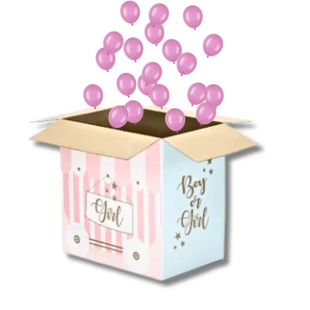 Gender reveal doos roze