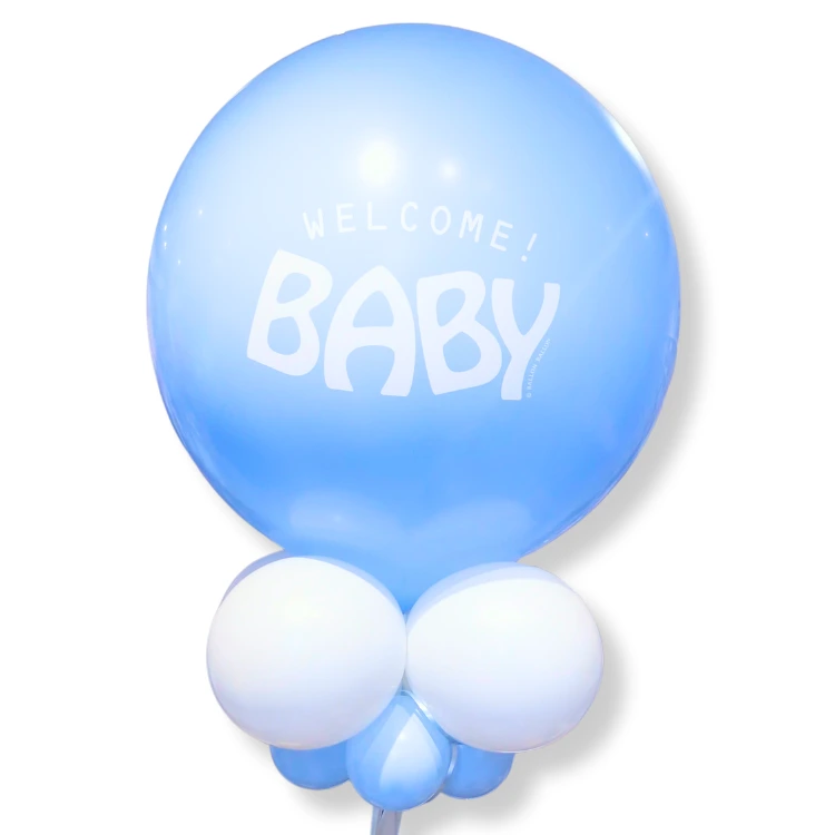 Ballon géant welcome baby bleu (Non)