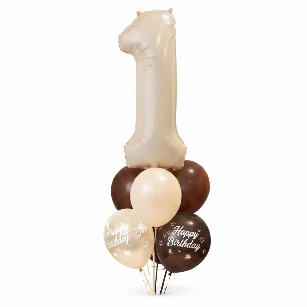 Bouquet un chiffre beige