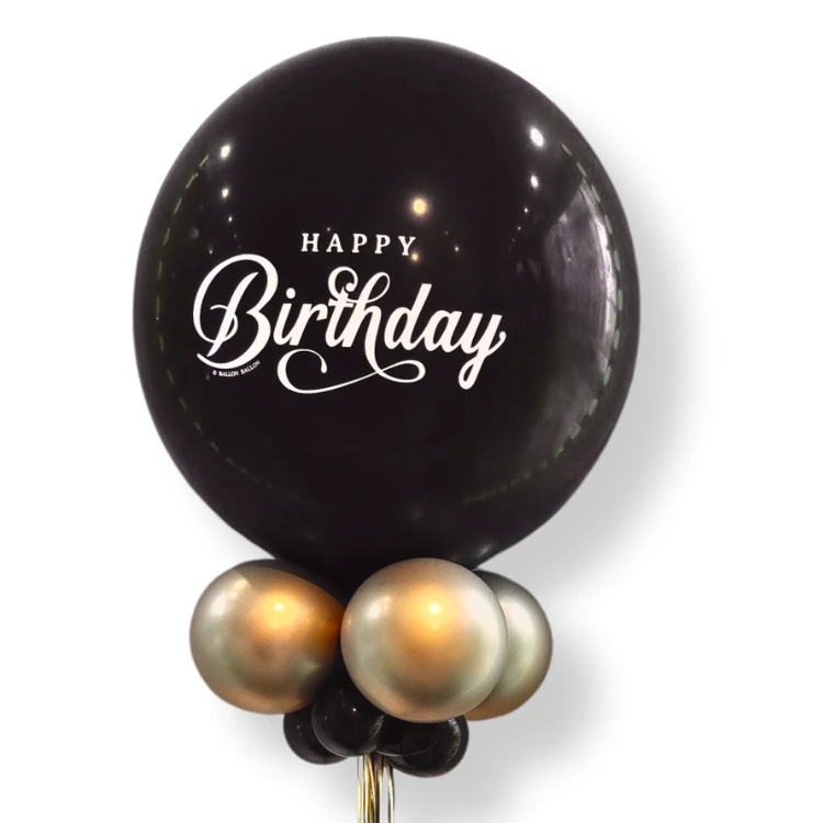 Grote zwarte verjaardagsballon (Nee)
