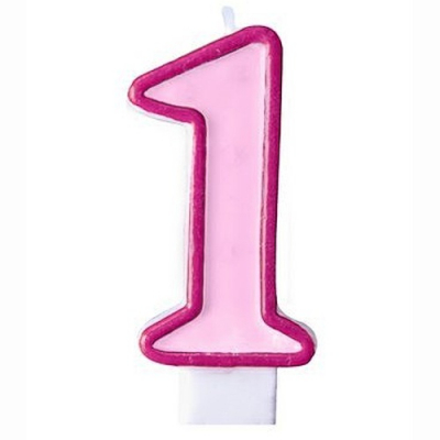 Verjaardagskaars roze (1)