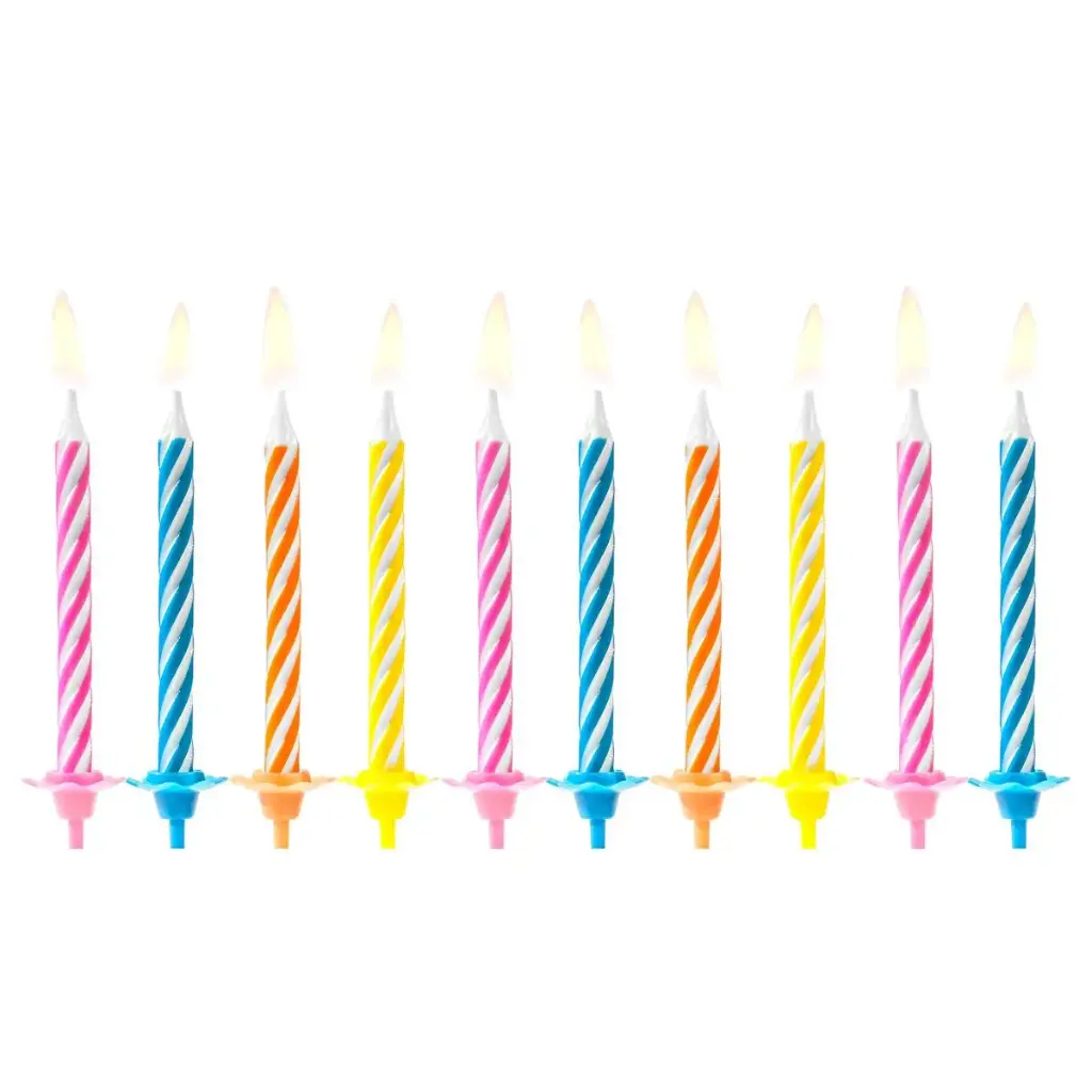 [SCP-7]  Bougies d'anniversaire Assortiment, 6cm