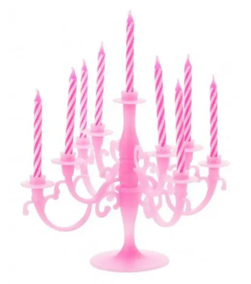 Bougeoir pour bougies à gâteau, rose 