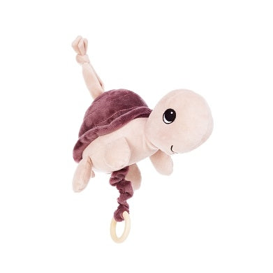 HOCHET BÉBÉ TORTUE ROSE 15 CM