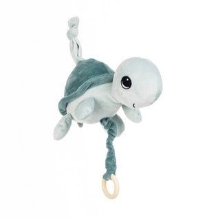 HOCHET BÉBÉ TORTUE BLEU 15 CM