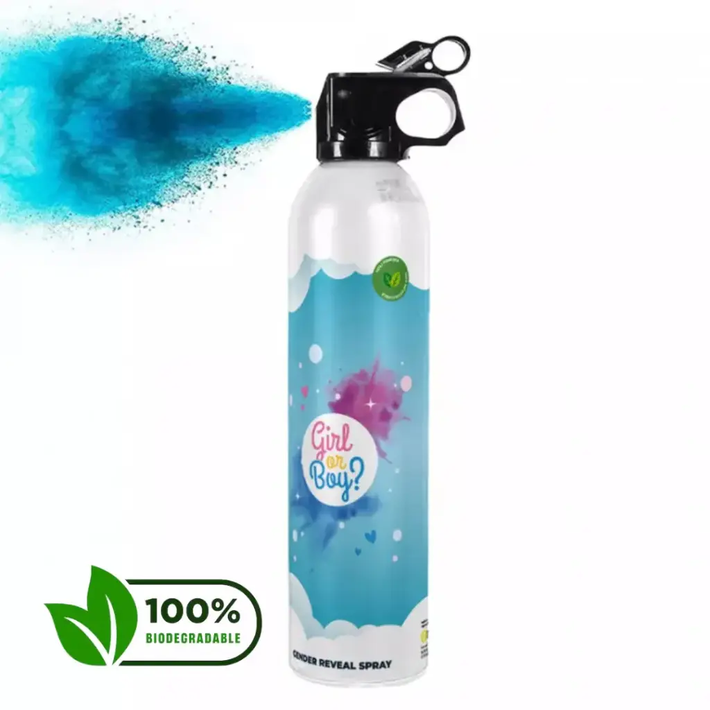 Blauwe Gender Reveal Spray