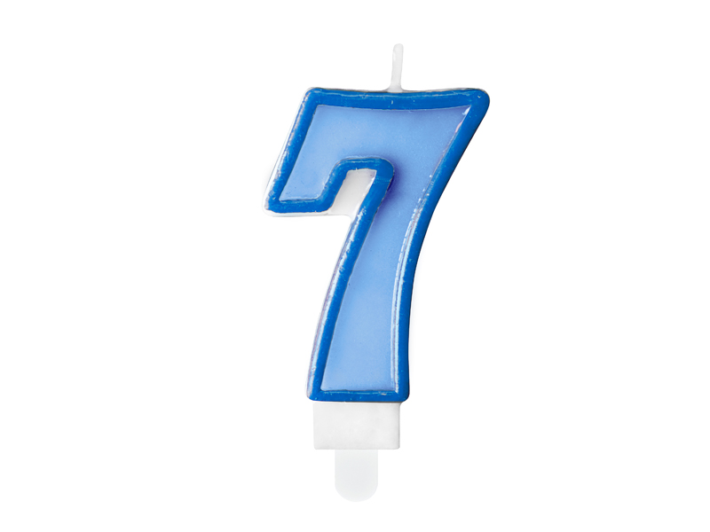 [SCU1-7-001] Bougie d'anniversaire Chiffre 7, bleu, 7cm
