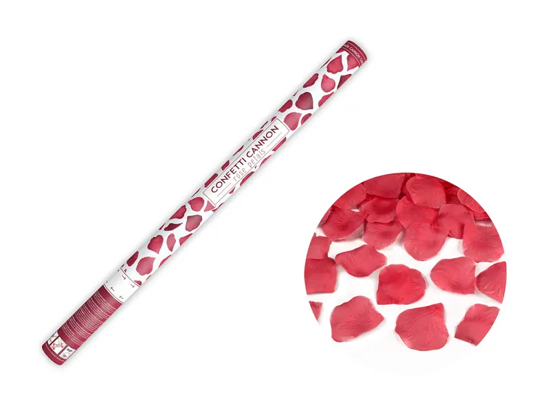 Canon à confettis Rouge "pétales"
