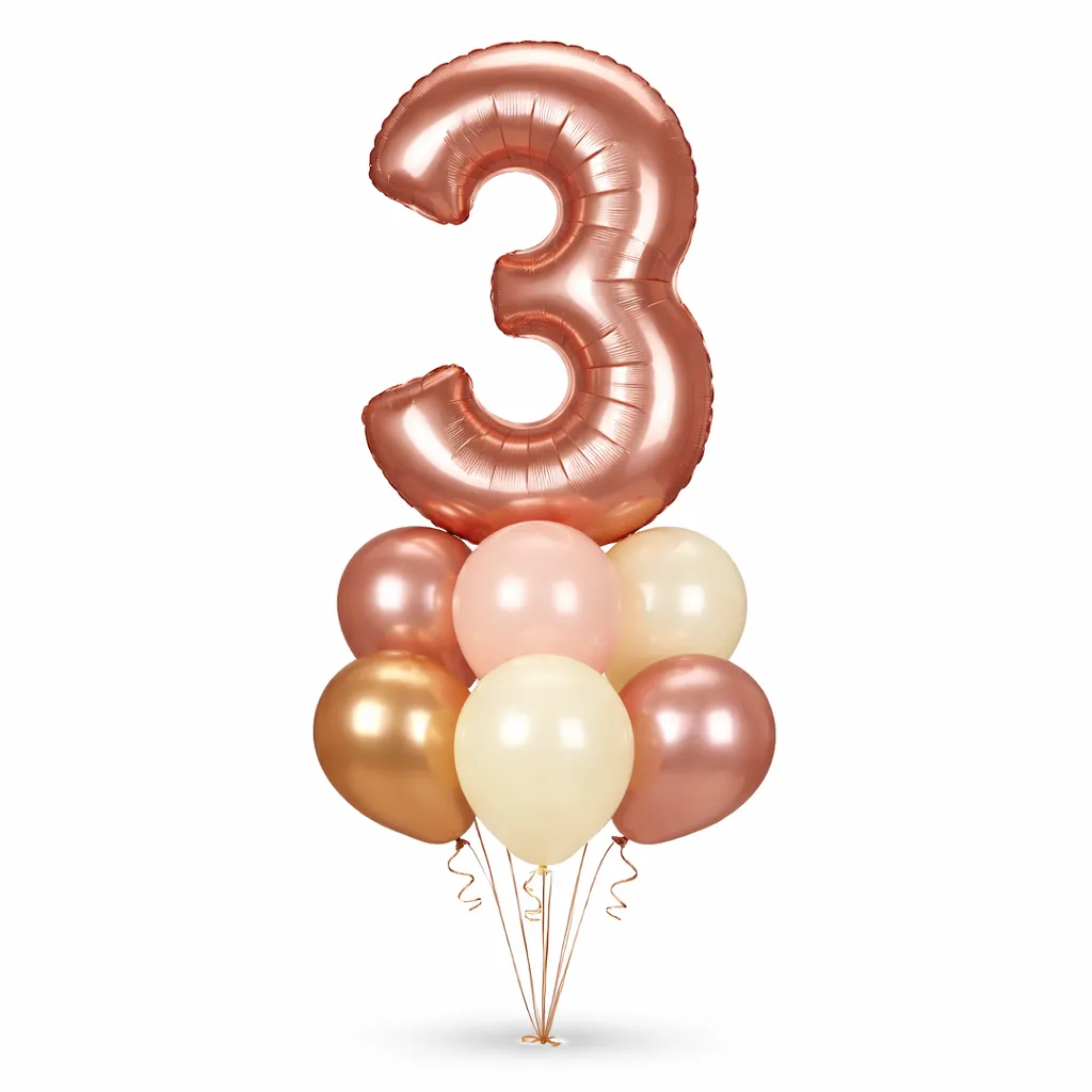 Boeket 1 Gouden roze cijfer (1)