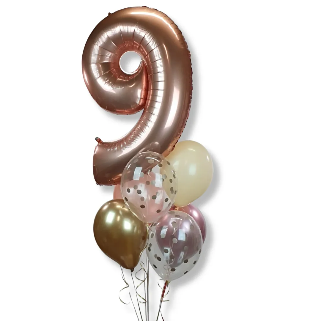 Boeket 1 Gouden roze cijfer (1)