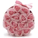 Bouquet de fleurs en savon - 14 roses rose