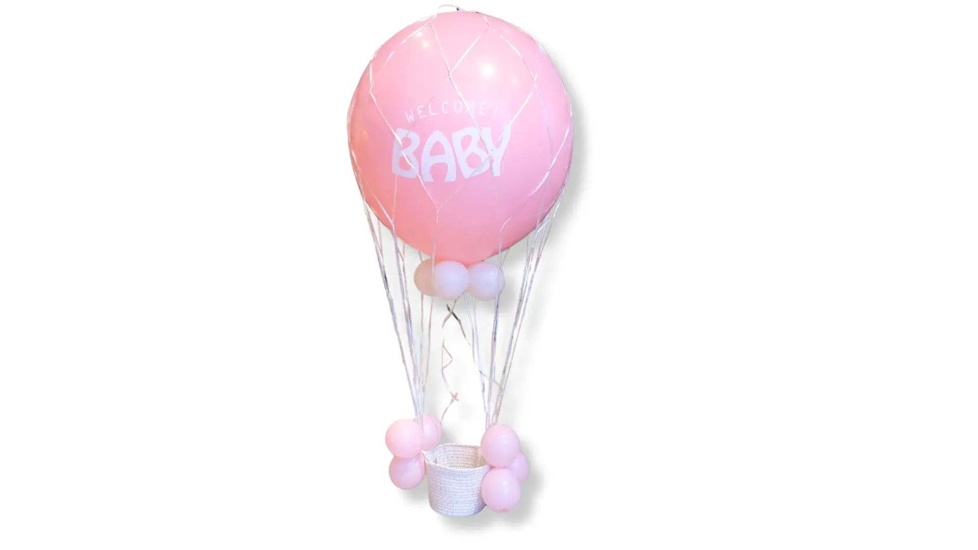 Roze "Welkom Baby" heteluchtballon