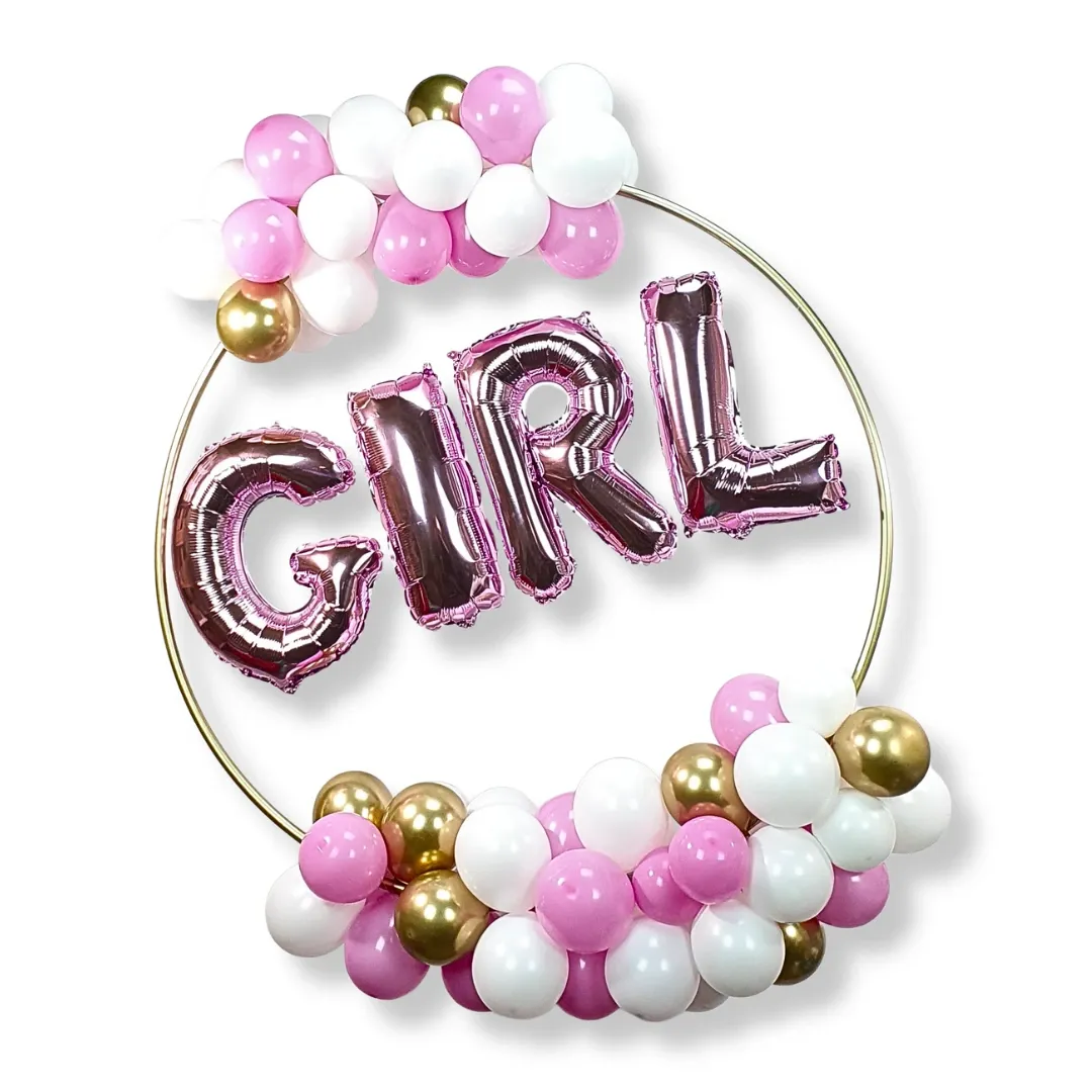 Couronne de ballons naissance fille