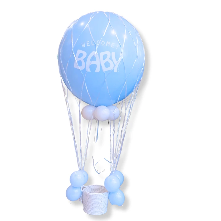 Blauw "Welkom Baby" heteluchtballon