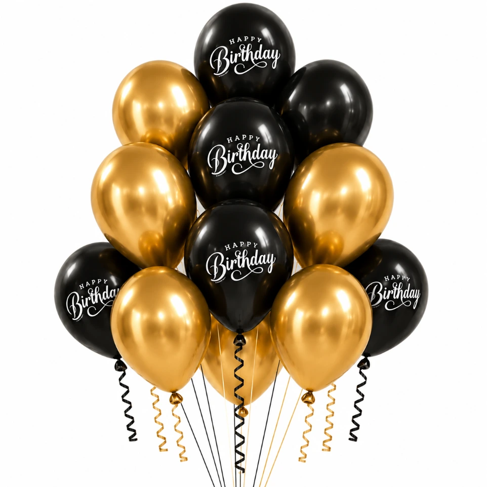 Bouquet anniversaire noir et doré