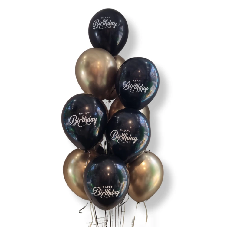 Verjaardagsboeket zwart en goud