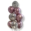 Verjaardagsboeket Zilver en Roze