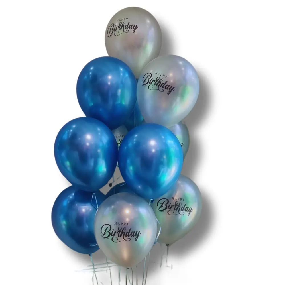 Bouquet anniversaire bleu et argenté