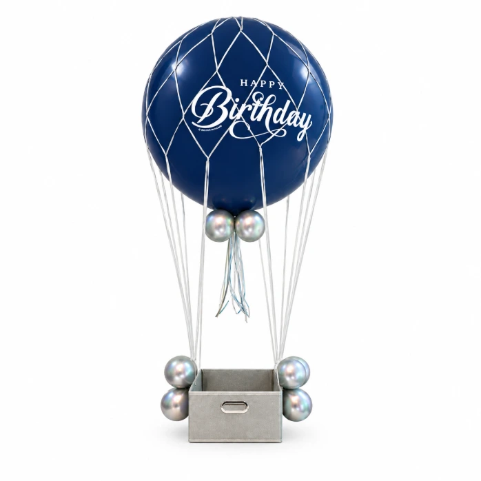 Blauw zilver verjaardag luchtballon