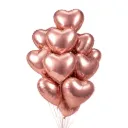 Bouquet de 12 ballons cœur rose-gold