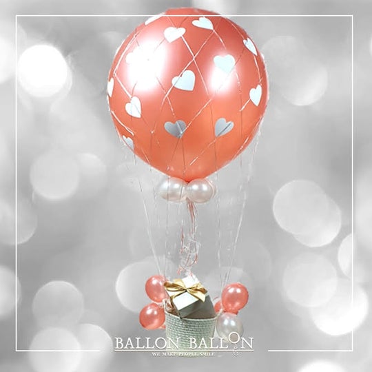 roségouden "Love" heteluchtballon