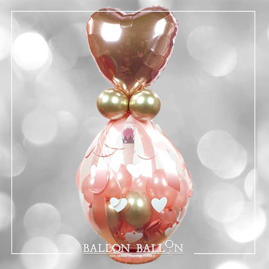 Verrassingsballon Love roségoud