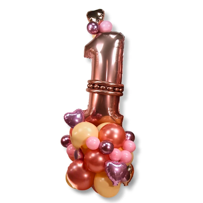 Organische montage 1 cijfer Roze goud (1)